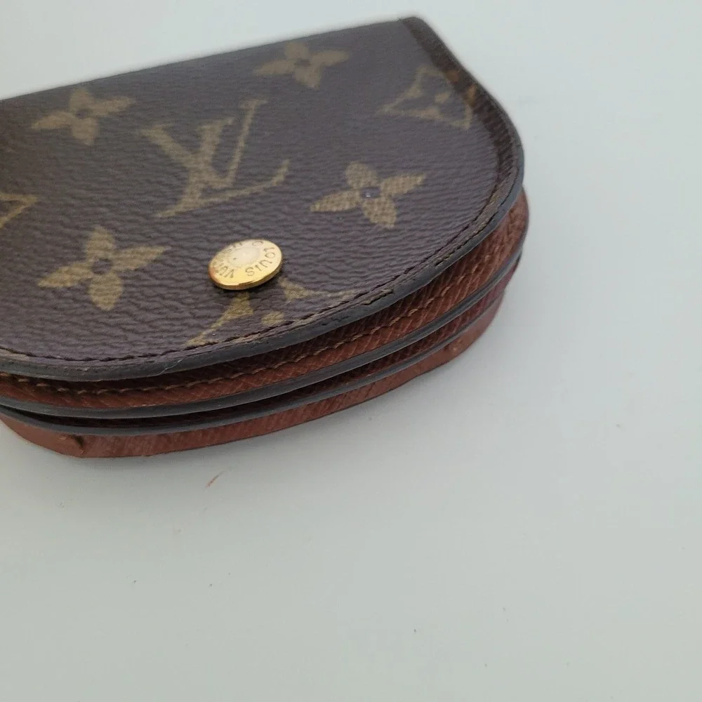 Louis Vuitton Monogram Porte Monnaie Gousset Coin Purse Wallet CT0050 Brown